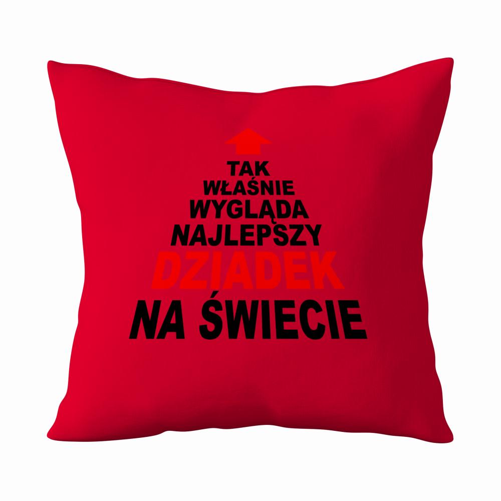 Najlepszy dziadek na świecie 6 poduszka kolor czerwony