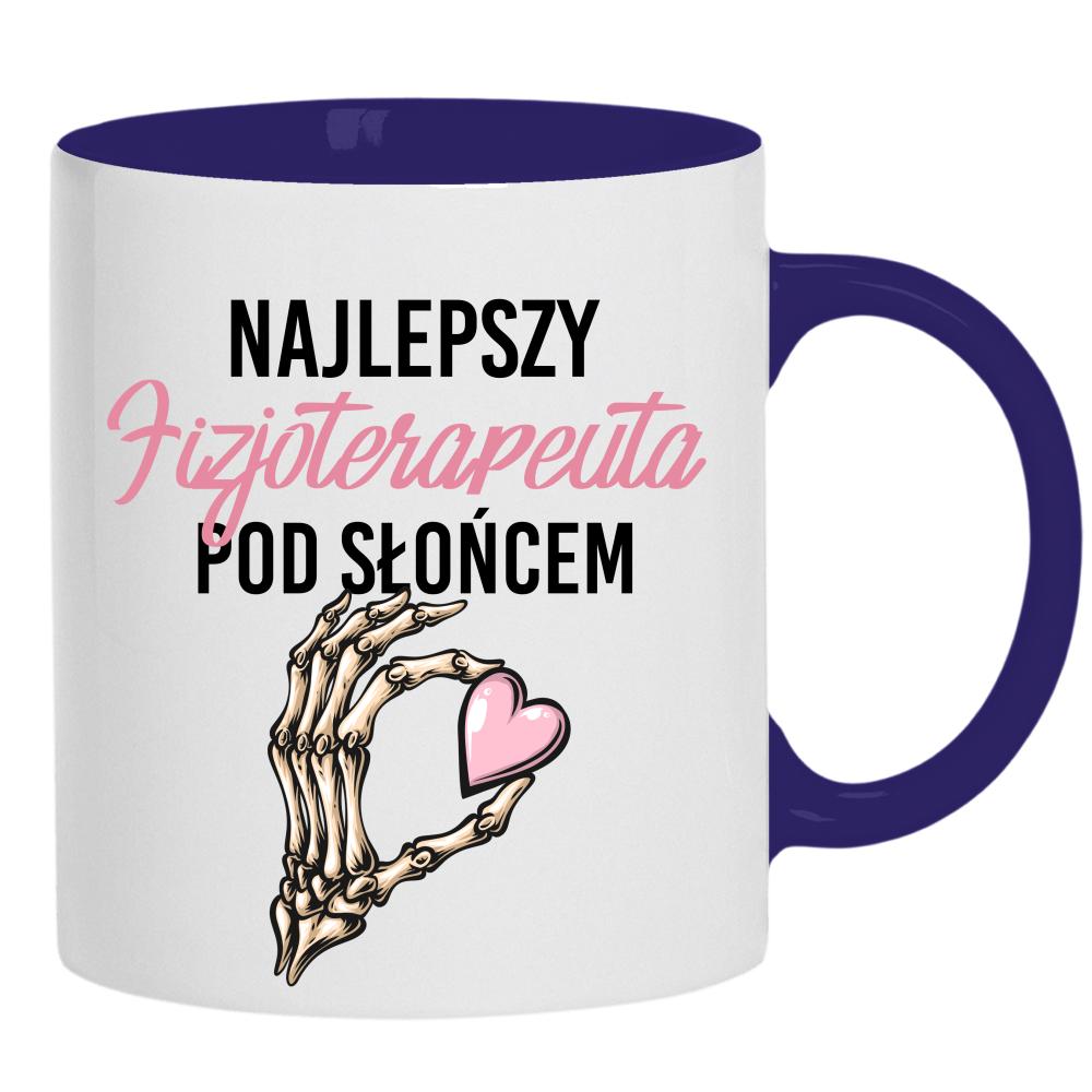 Najlepszy fizjoterapeuta pod słońcem kubek ucho kolor kolor navy