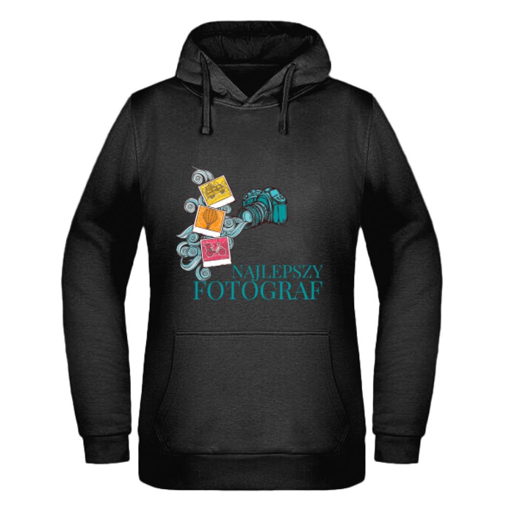 Najlepszy Fotograf bluza damska z kapturem kolor czarnyy
