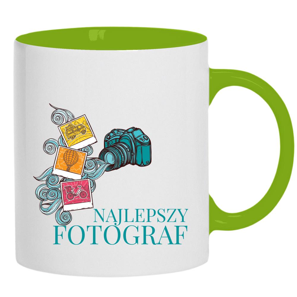 Najlepszy Fotograf kubek ucho kolor kolor zielony
