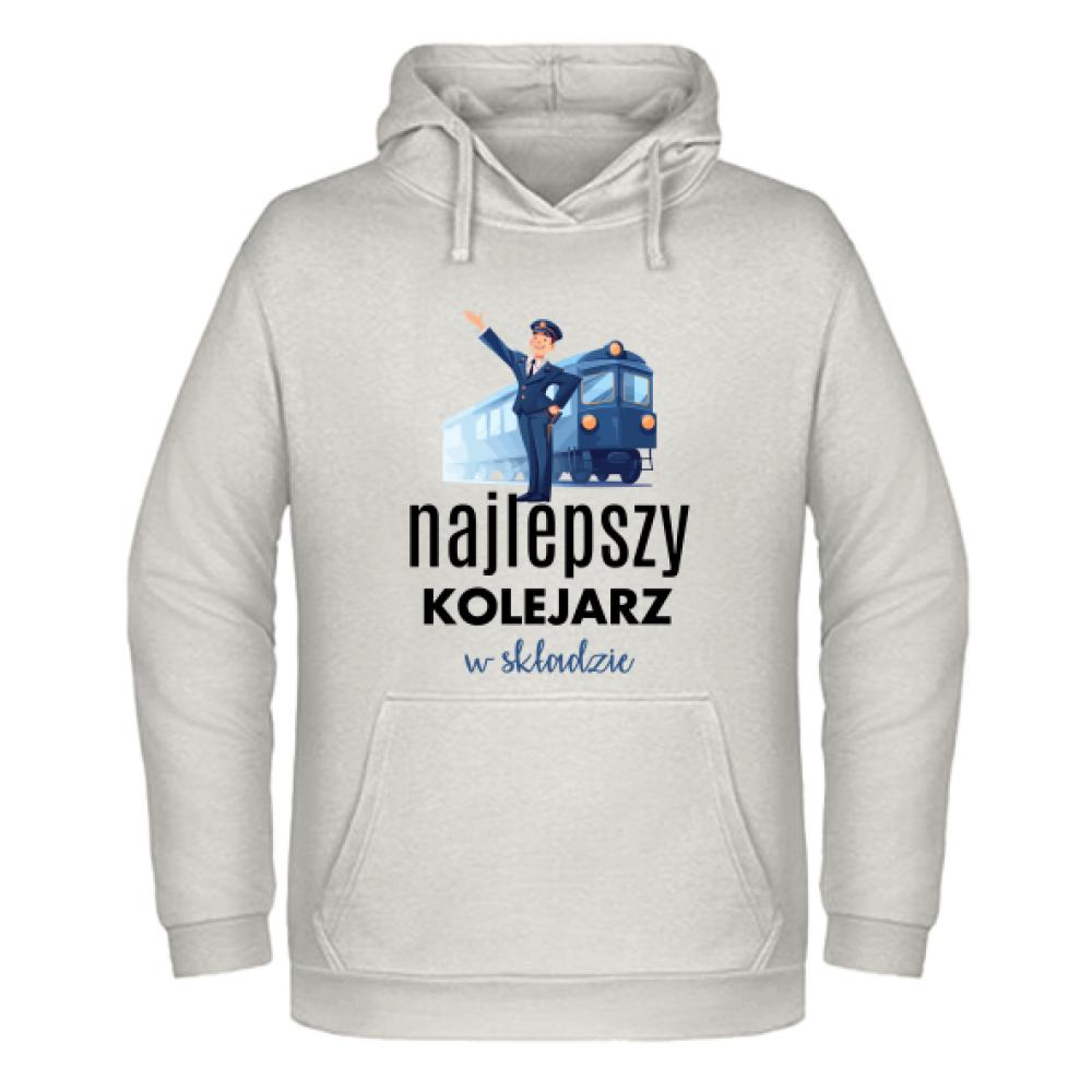 Najlepszy Kolejarz w składzie bluza męska z kapturem kolor vanilla milkshake