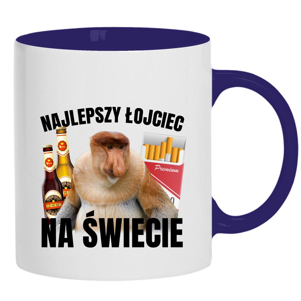 Najlepszy łojciec na świecie kubek ucho kolor kolor navy