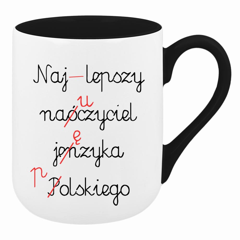 Najlepszy nauczyciel języka polskiego kubek coffee kolor biały