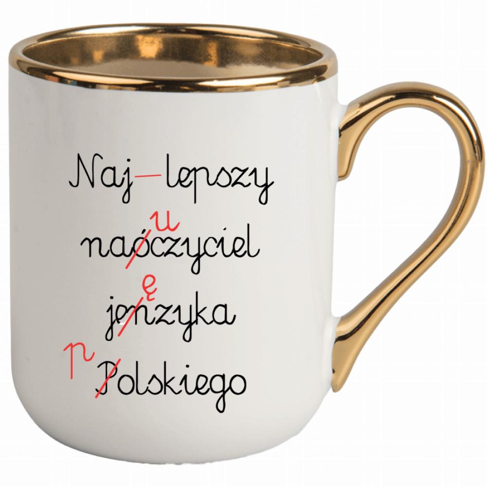 Najlepszy nauczyciel języka polskiego kubek elegant biały kolor biały