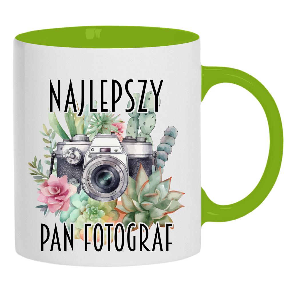 Najlepszy Pan Fotograf kubek ucho kolor kolor zielony