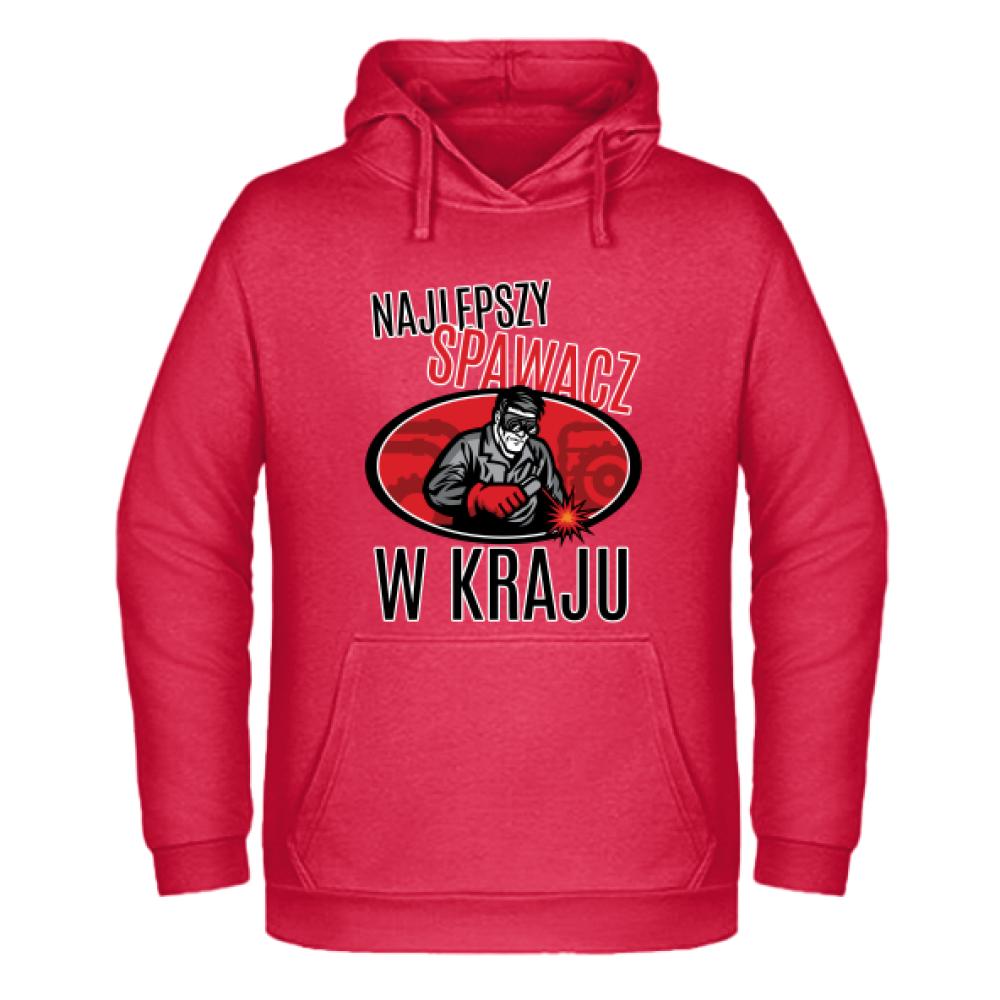 Najlepszy Spawacz w Kraju bluza męska z kapturem kolor czerwony