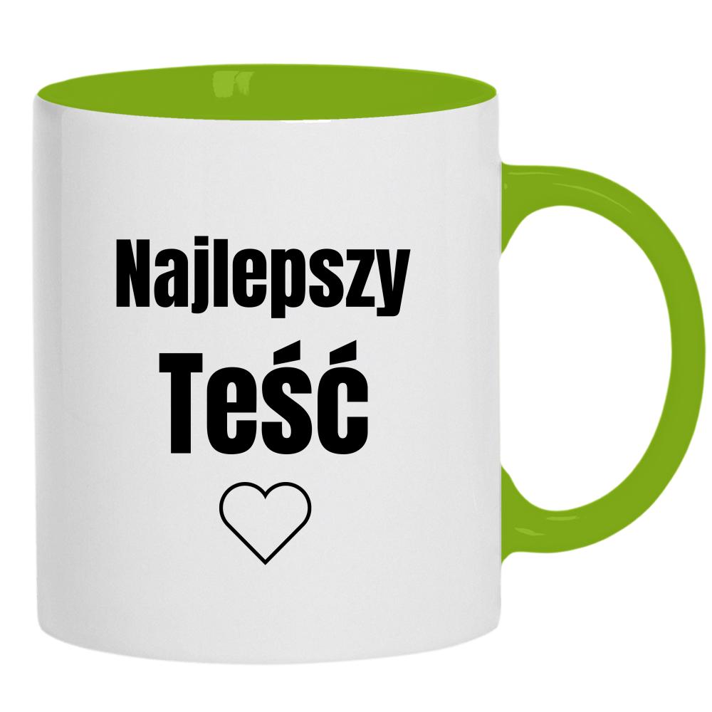 Najlepszy Teść kubek ucho kolor kolor zielony