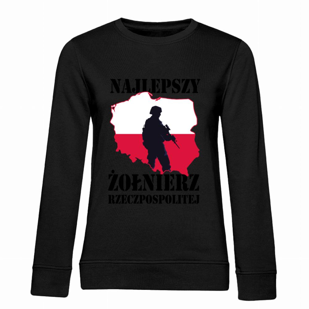 Najlepszy Żołnierz RP bluza damska bez kaptura kolor czarnyy