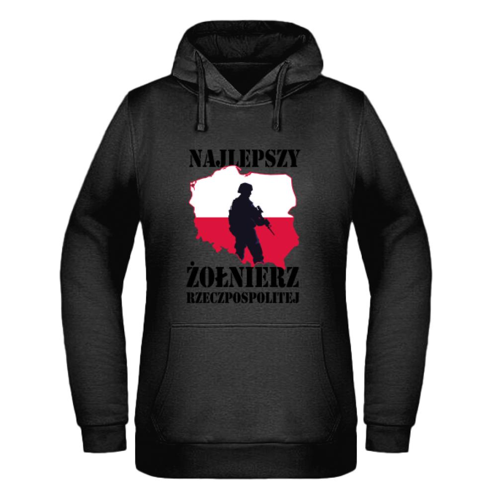 Najlepszy Żołnierz RP bluza damska z kapturem kolor różowy