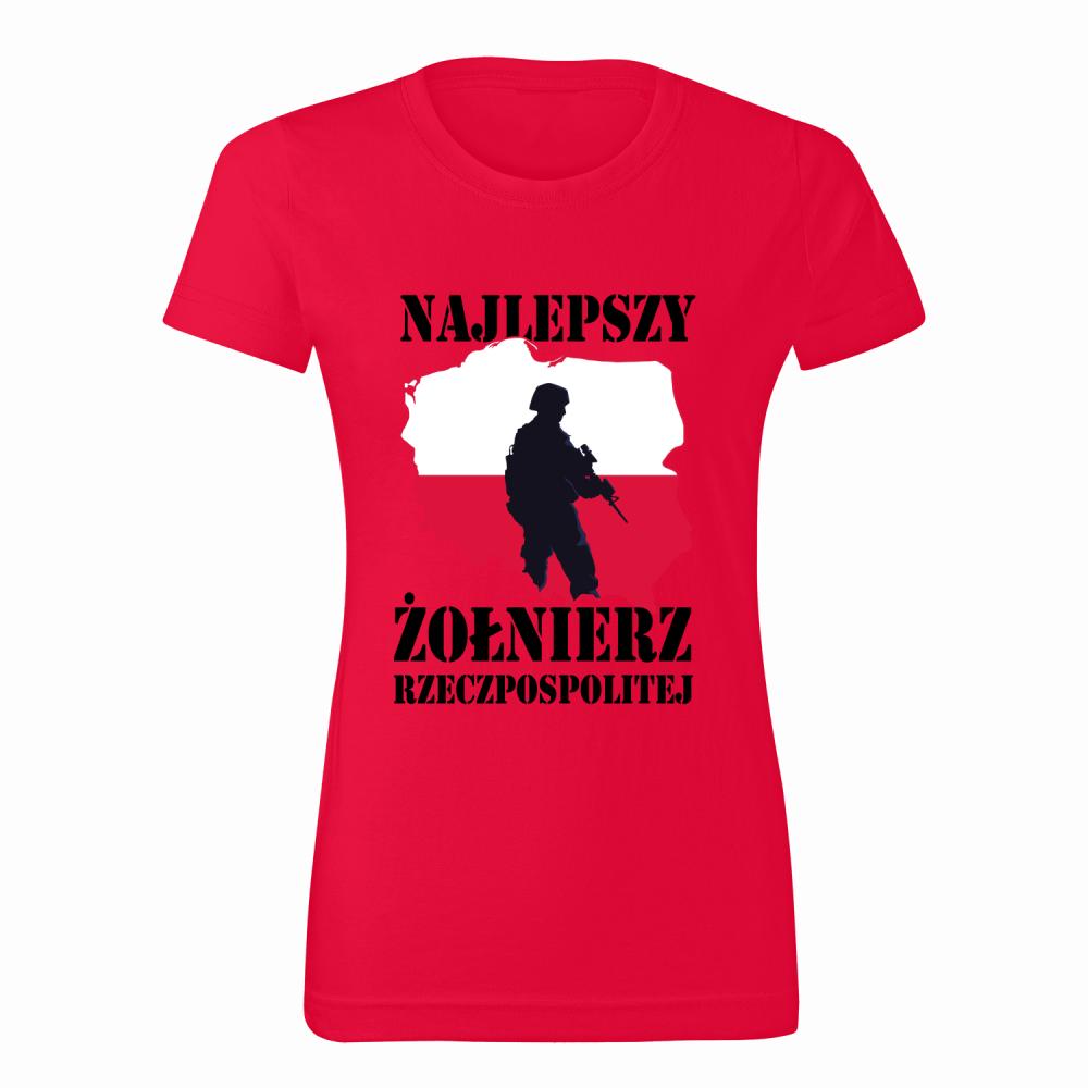 Najlepszy Żołnierz RP koszulka damska kolor czerwony