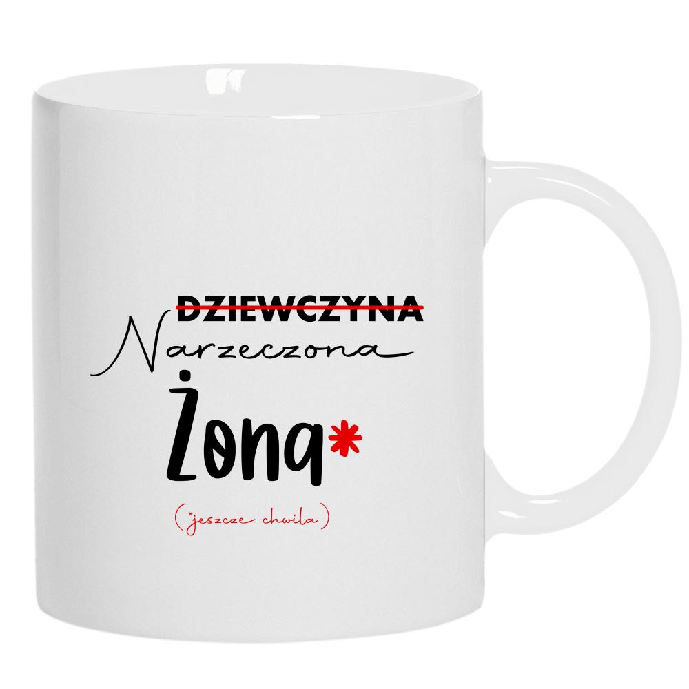 Narzeczona Żona kubek ucho kolor kolor biały