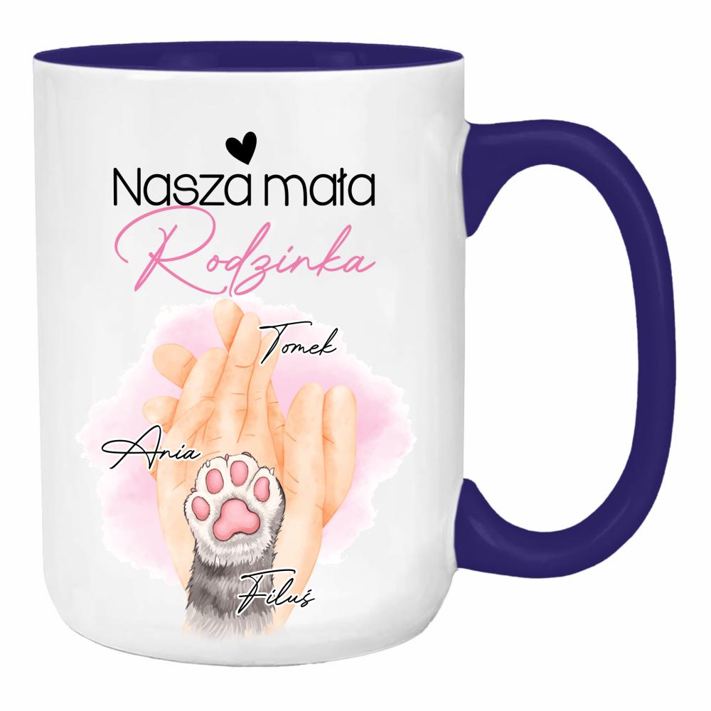 Nasza mała rodzinka duży kubek ucho kolor kolor navy