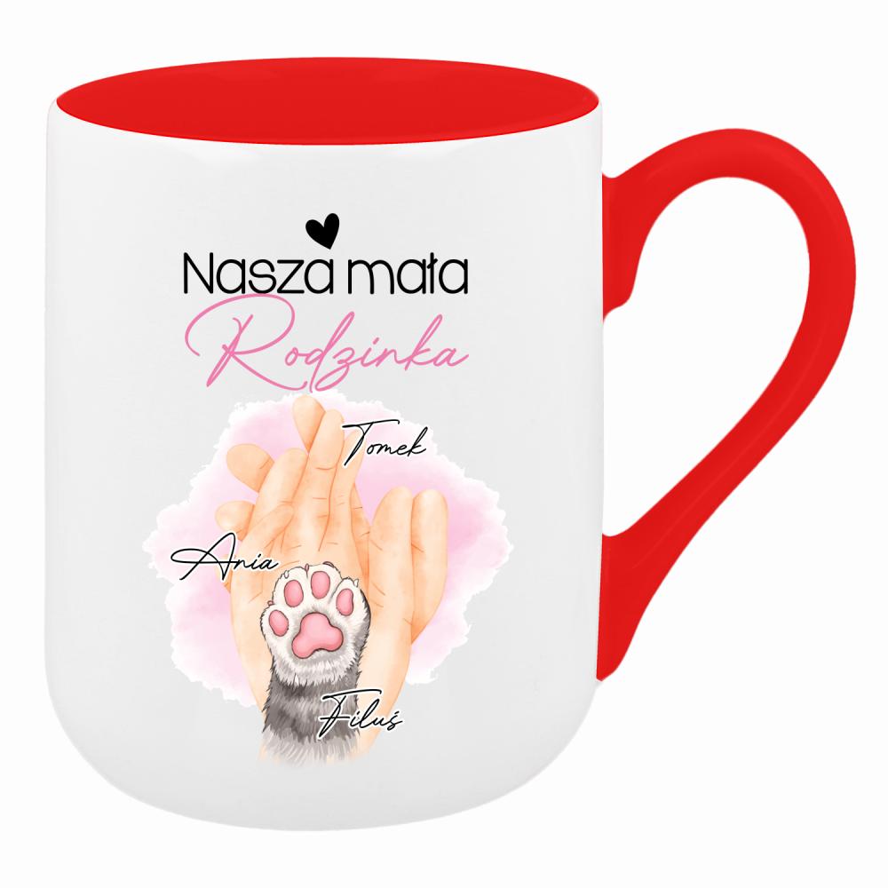 Nasza mała rodzinka kubek coffee kolor czerwony latte