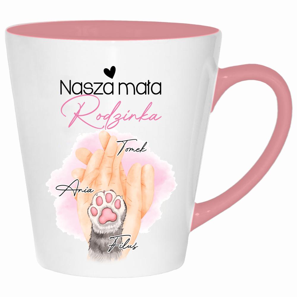 Nasza mała rodzinka kubek latte kolor pink