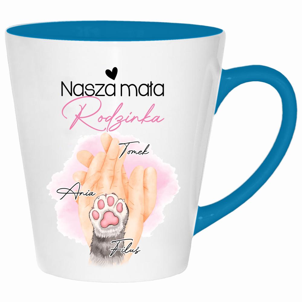 Nasza mała rodzinka kubek latte kolor turkus