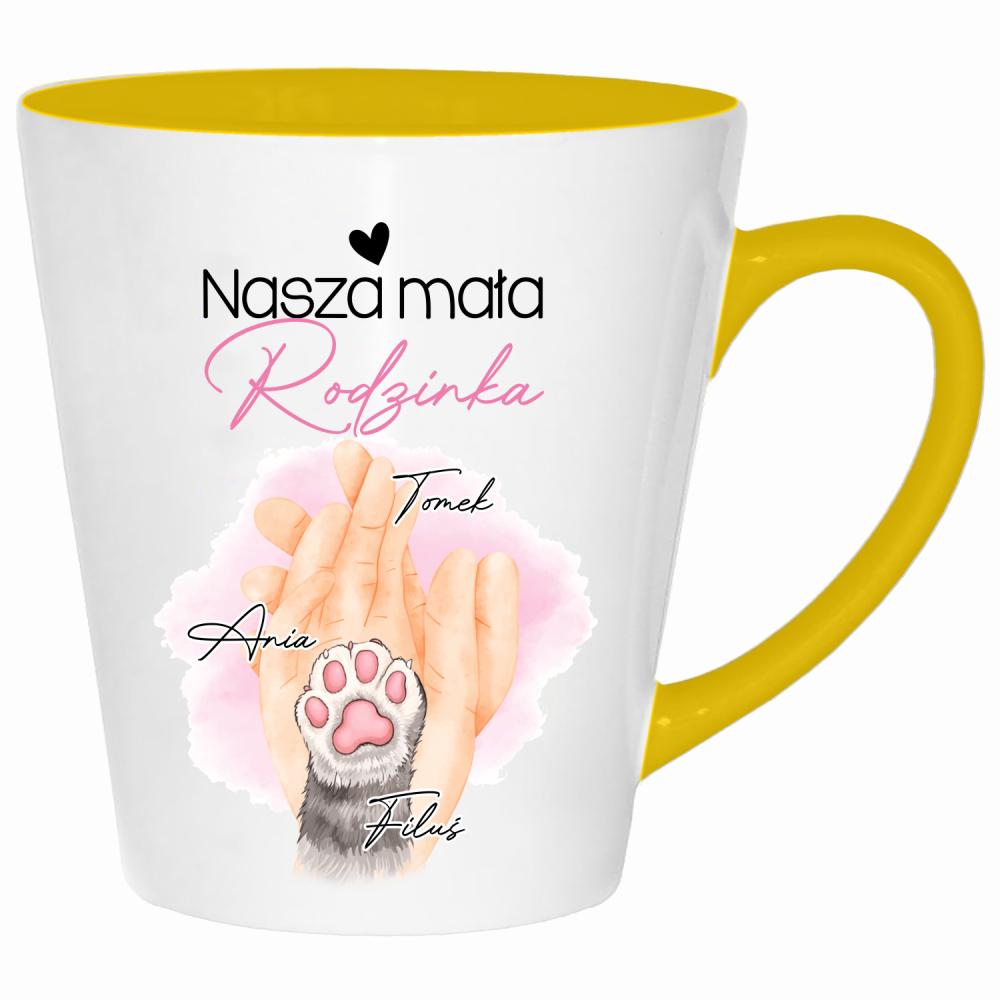 Nasza mała rodzinka kubek latte kolor żółtyy