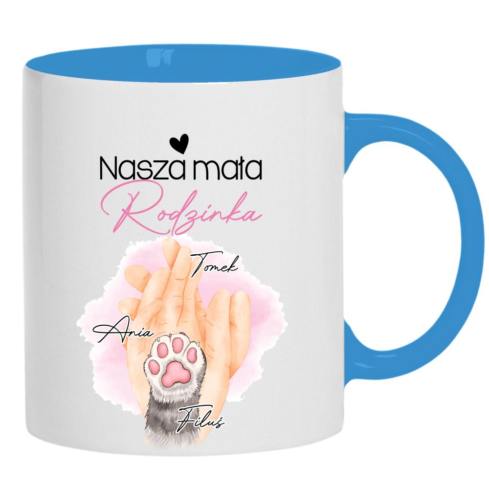 Nasza mała rodzinka kubek ucho kolor kolor jasnoniebieski