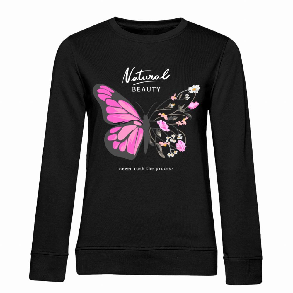 Natural Beauty Różowy bluza damska bez kaptura