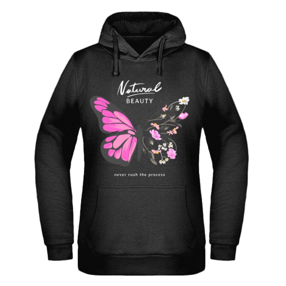 Natural Beauty Różowy bluza damska z kapturem