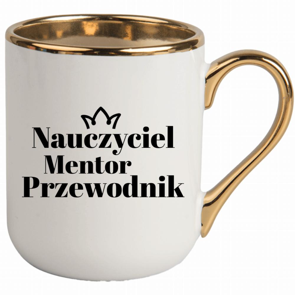 Nauczyciel, Mentor, Przewodnik kubek elegant biały kolor zielony 2