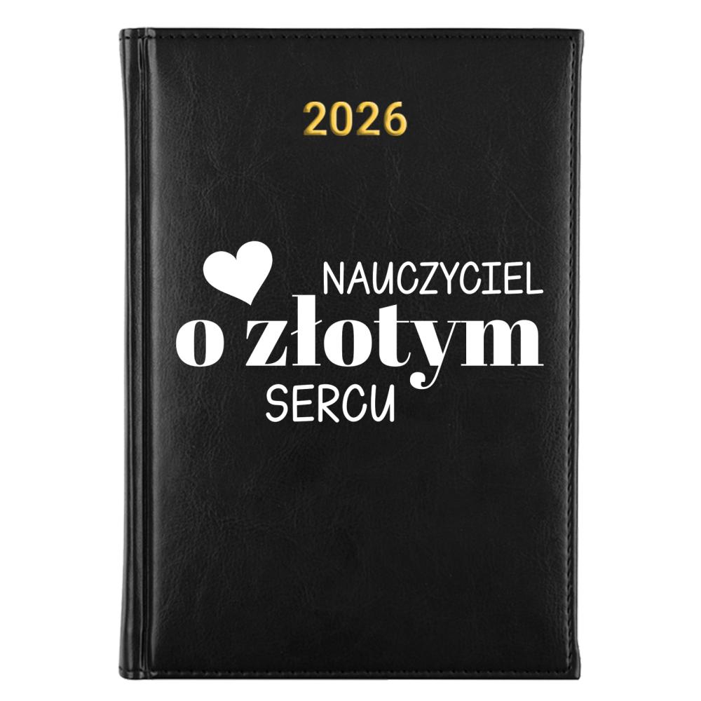 Nauczyciel o złotym sercu Białe kalendarz a5