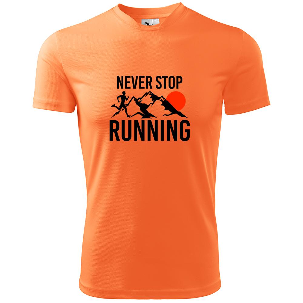 Never Stop Running koszulka men neon