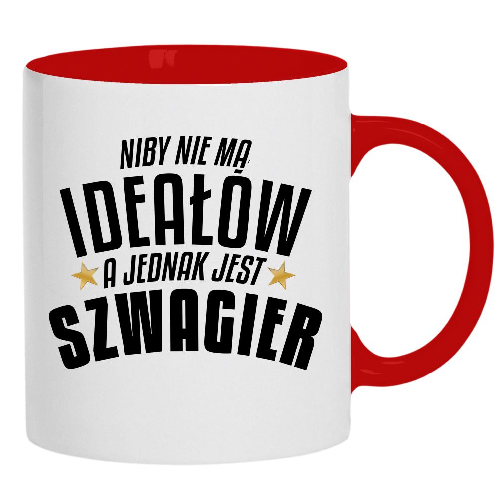 Niby nie ma ideałów, a jest szwagier kubek ucho kolor kolor czerwony