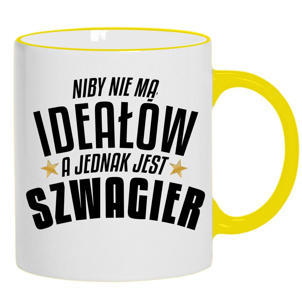 Niby nie ma ideałów, a jest szwagier kubek żółty uchwyt i rant kolor zielony
