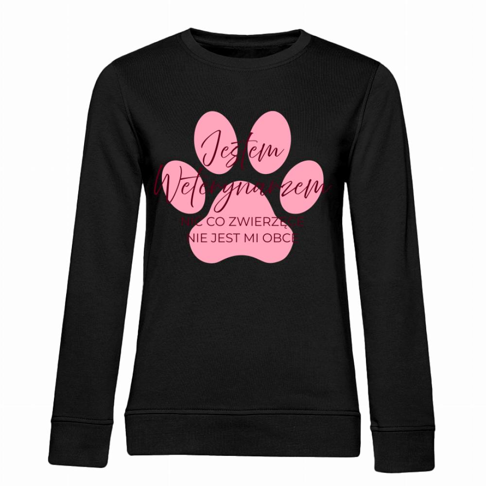 Nic co zwierzęce nie jest mi obce bluza damska bez kaptura kolor różowy