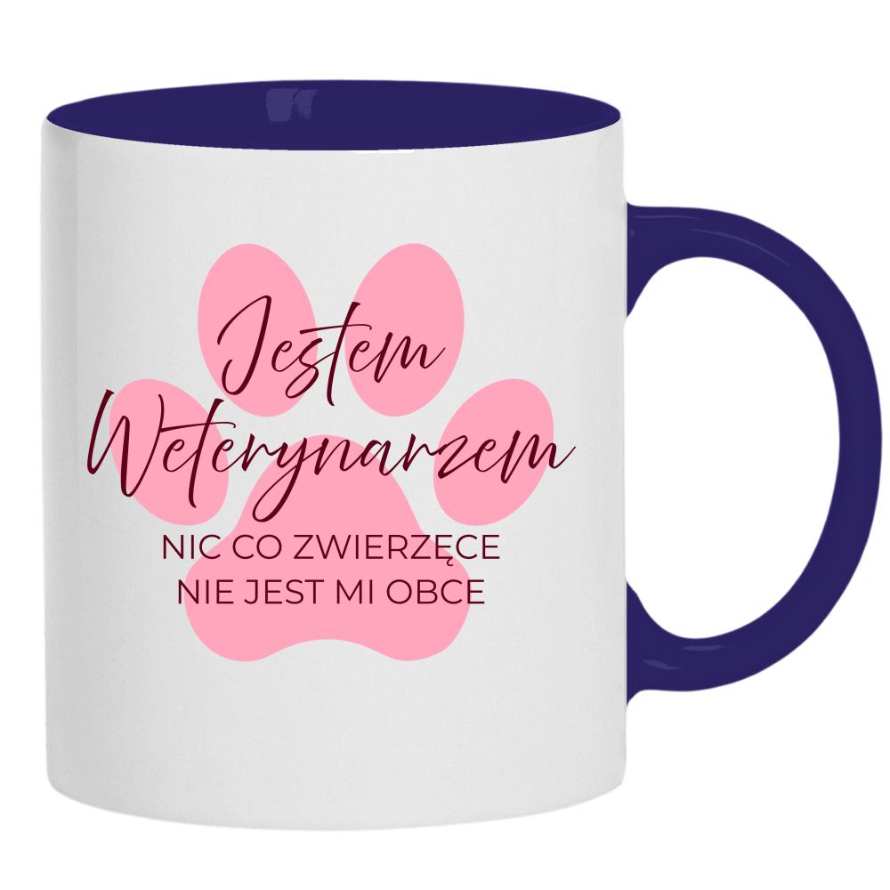 Nic co zwierzęce nie jest mi obce kubek ucho kolor kolor navy