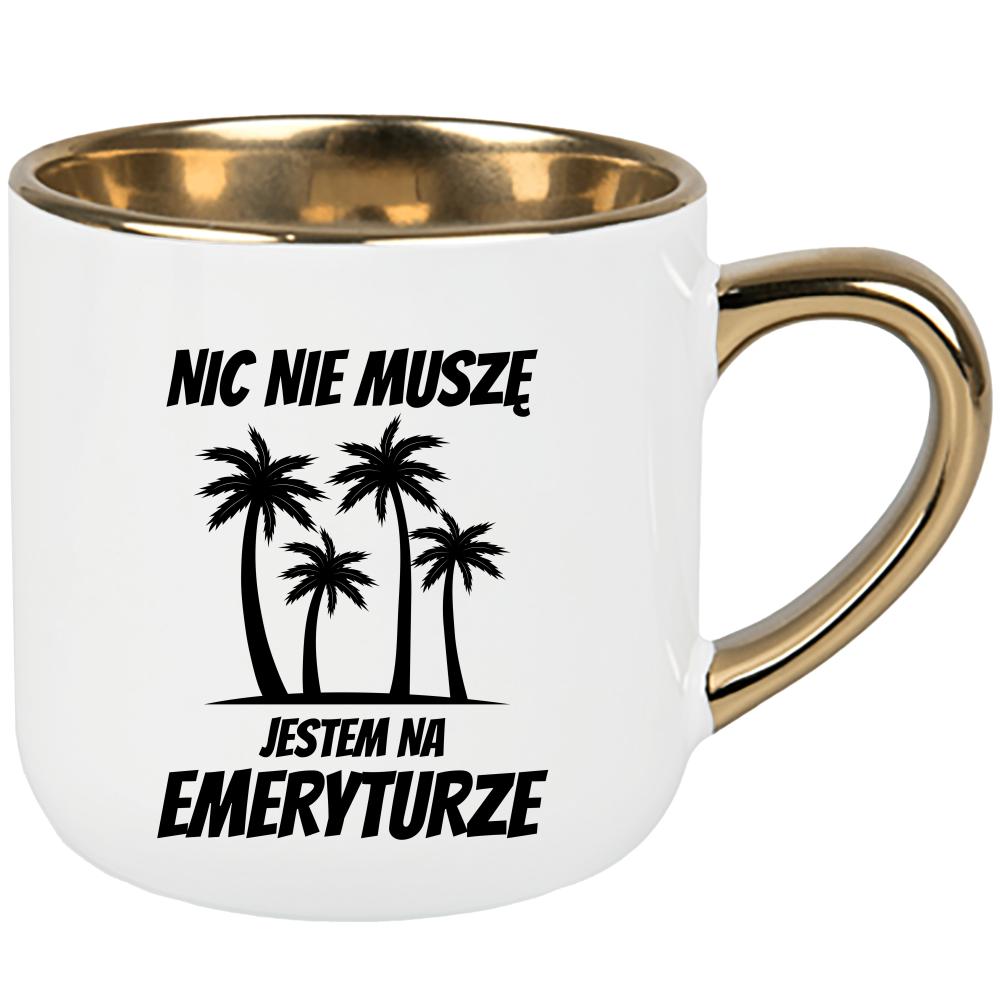 Nic nie muszę, jestem na emeryturze kubek elegant duży kolor biały