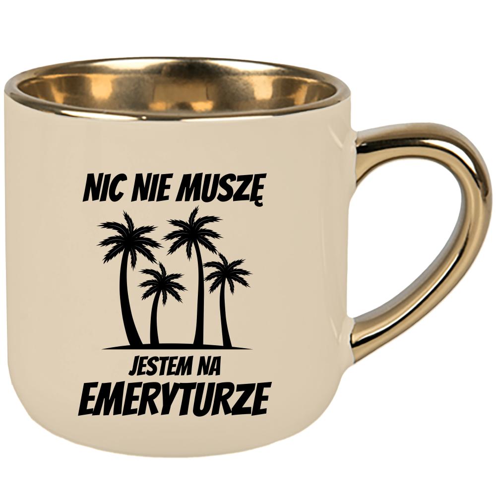 Nic nie muszę, jestem na emeryturze kubek elegant duży kolor kremowy