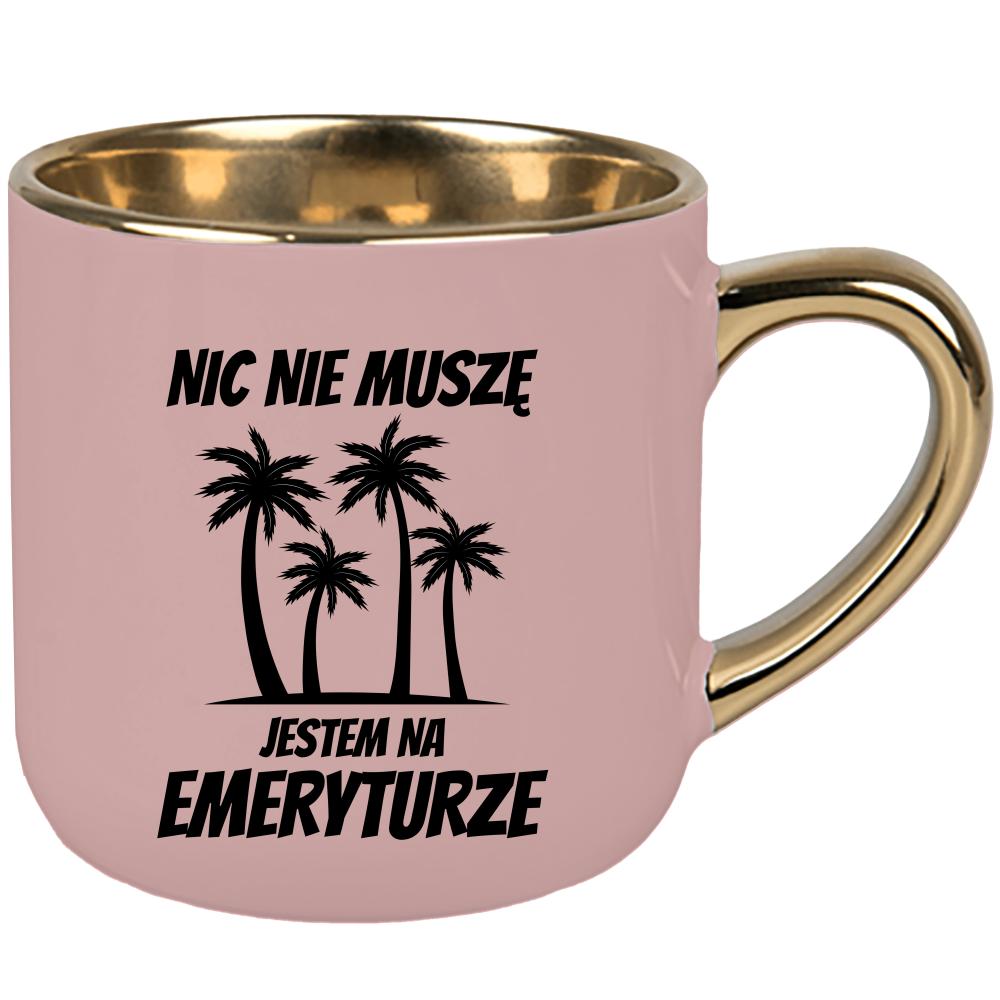 Nic nie muszę, jestem na emeryturze kubek elegant duży kolor różowawo-szary