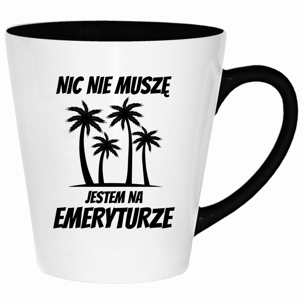 Nic nie muszę, jestem na emeryturze kubek latte kolor navy