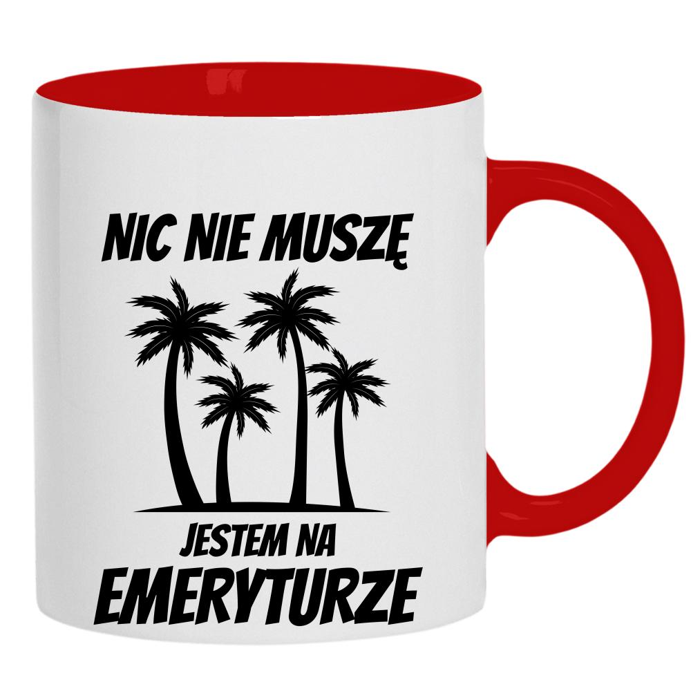 Nic nie muszę, jestem na emeryturze kubek ucho kolor kolor żółty