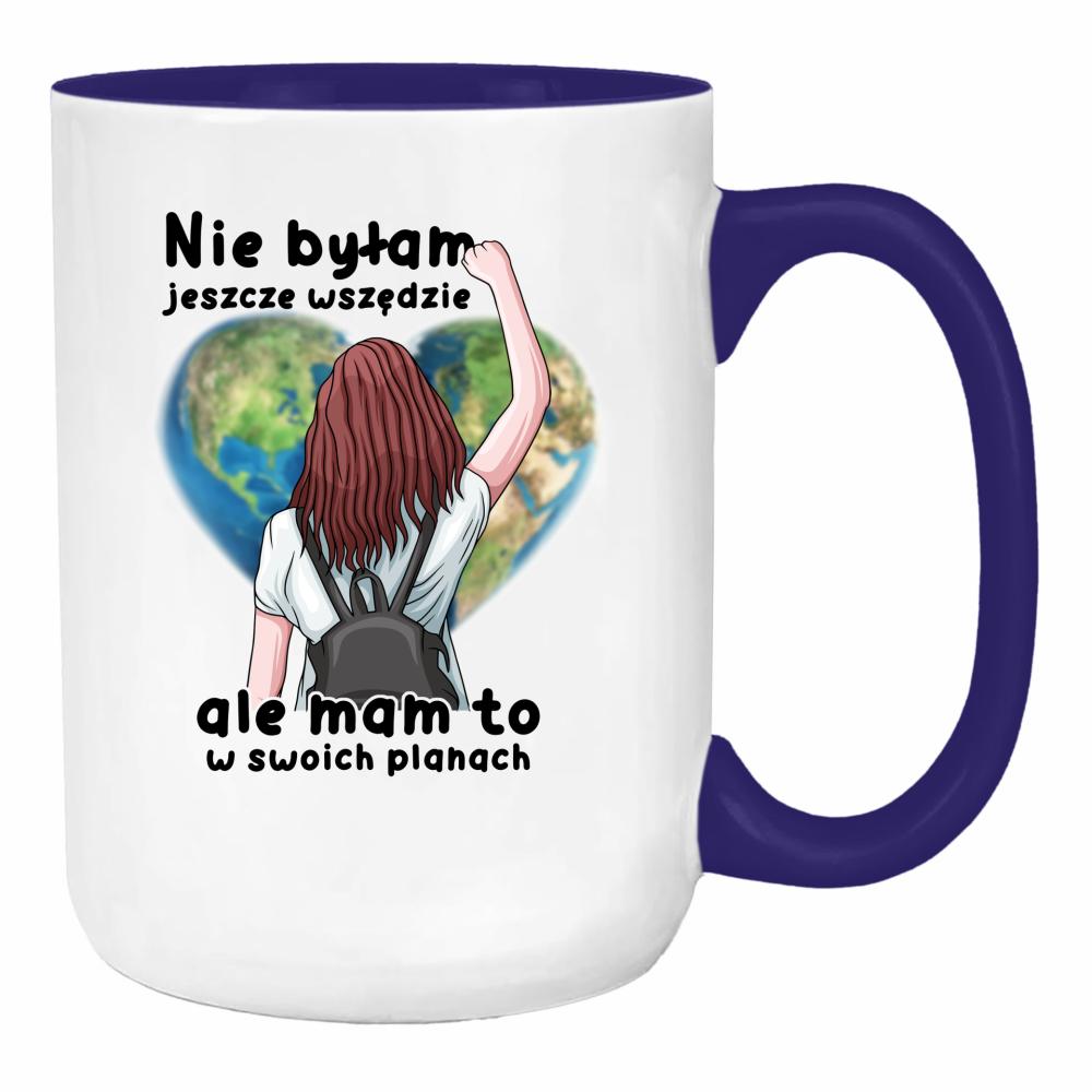 Nie byłam jeszcze wszędzie ale mam to planach duży kubek ucho kolor kolor navy