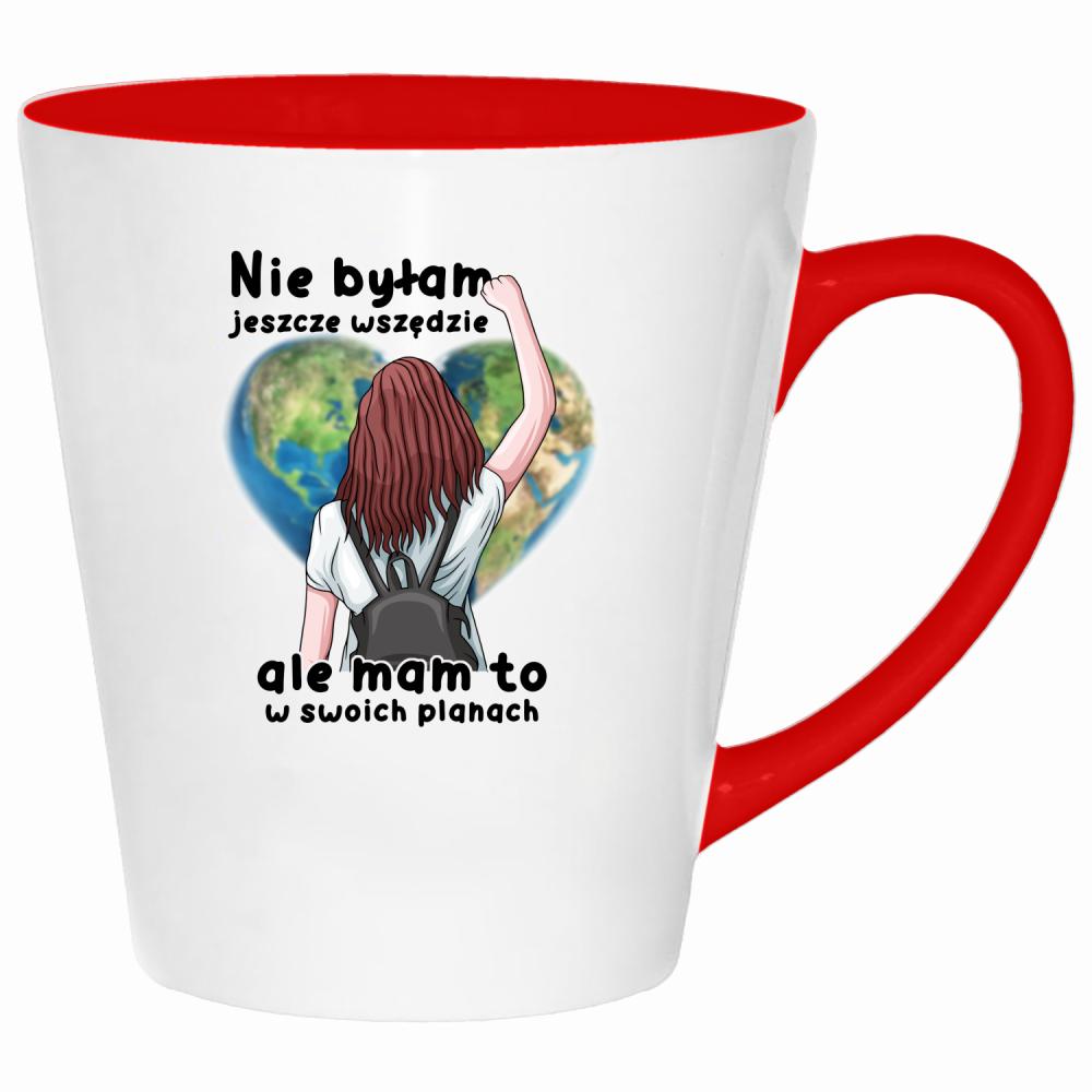 Nie byłam jeszcze wszędzie ale mam to planach kubek latte kolor czerwony latte