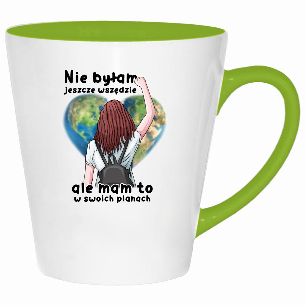 Nie byłam jeszcze wszędzie ale mam to planach kubek latte kolor limonka