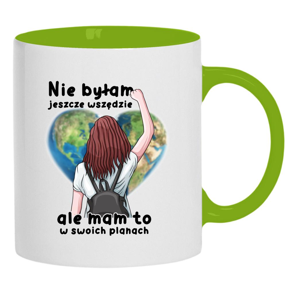 Nie byłam jeszcze wszędzie ale mam to planach kubek ucho kolor kolor zielony