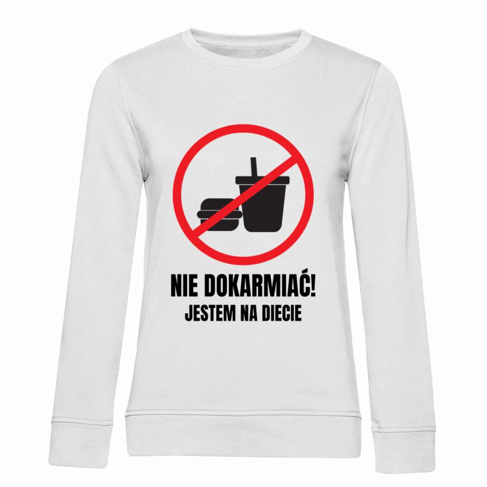 Nie dokarmiać, jestem na diecie bluza damska bez kaptura