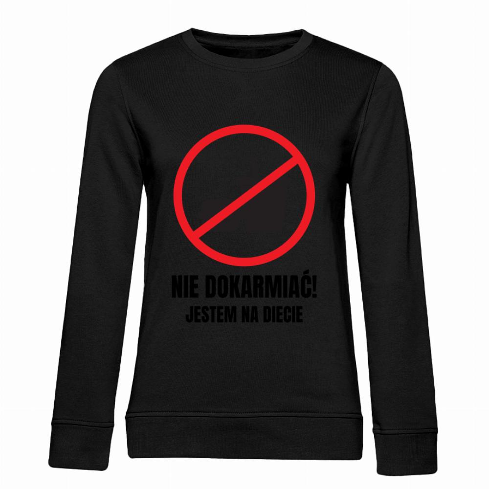 Nie dokarmiać, jestem na diecie bluza damska bez kaptura kolor red
