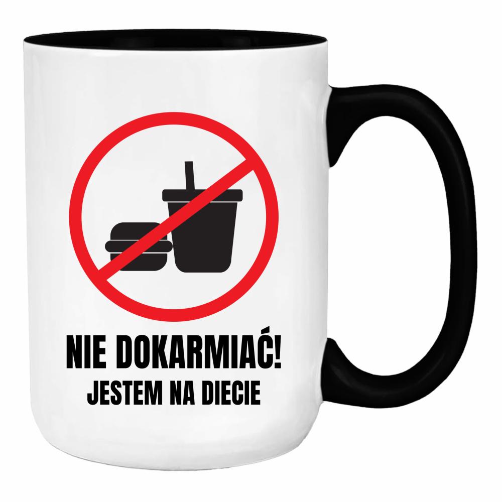 Nie dokarmiać, jestem na diecie duży kubek ucho kolor kolor miętowo zielony