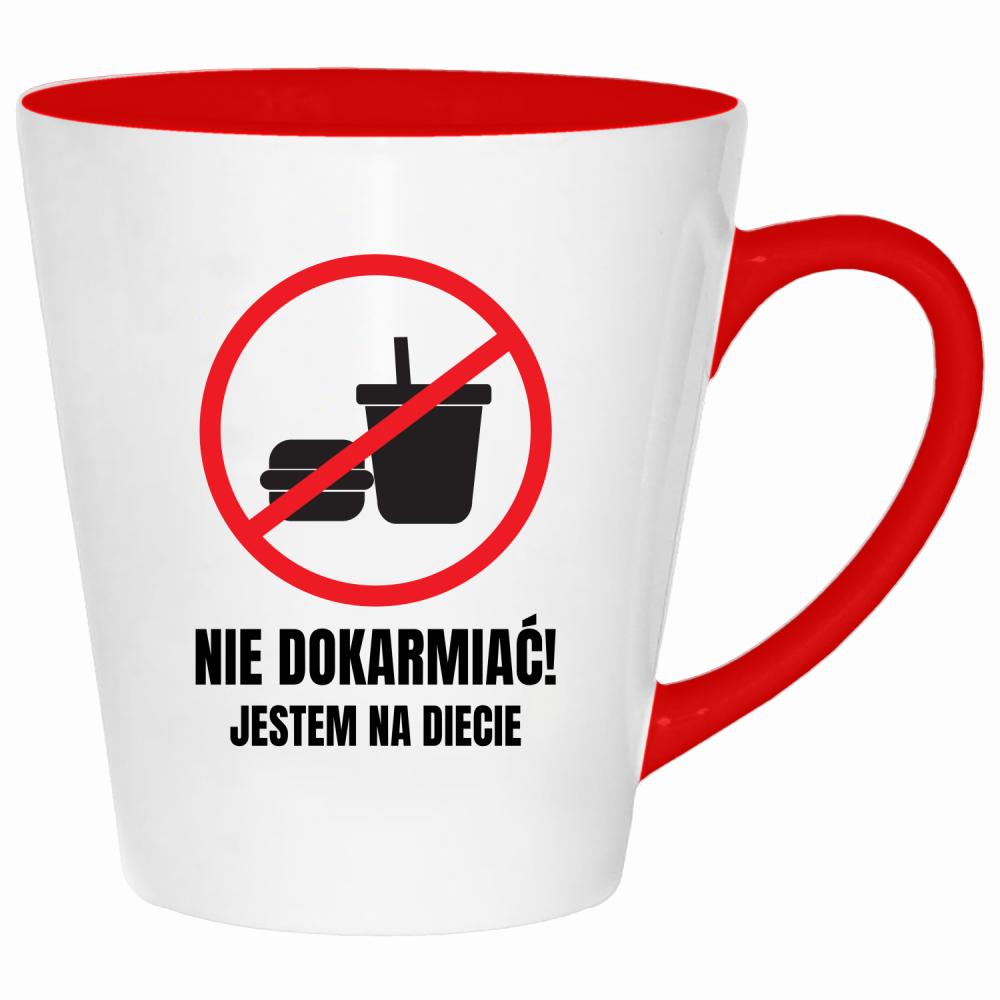 Nie dokarmiać, jestem na diecie kubek latte kolor czerwony latte