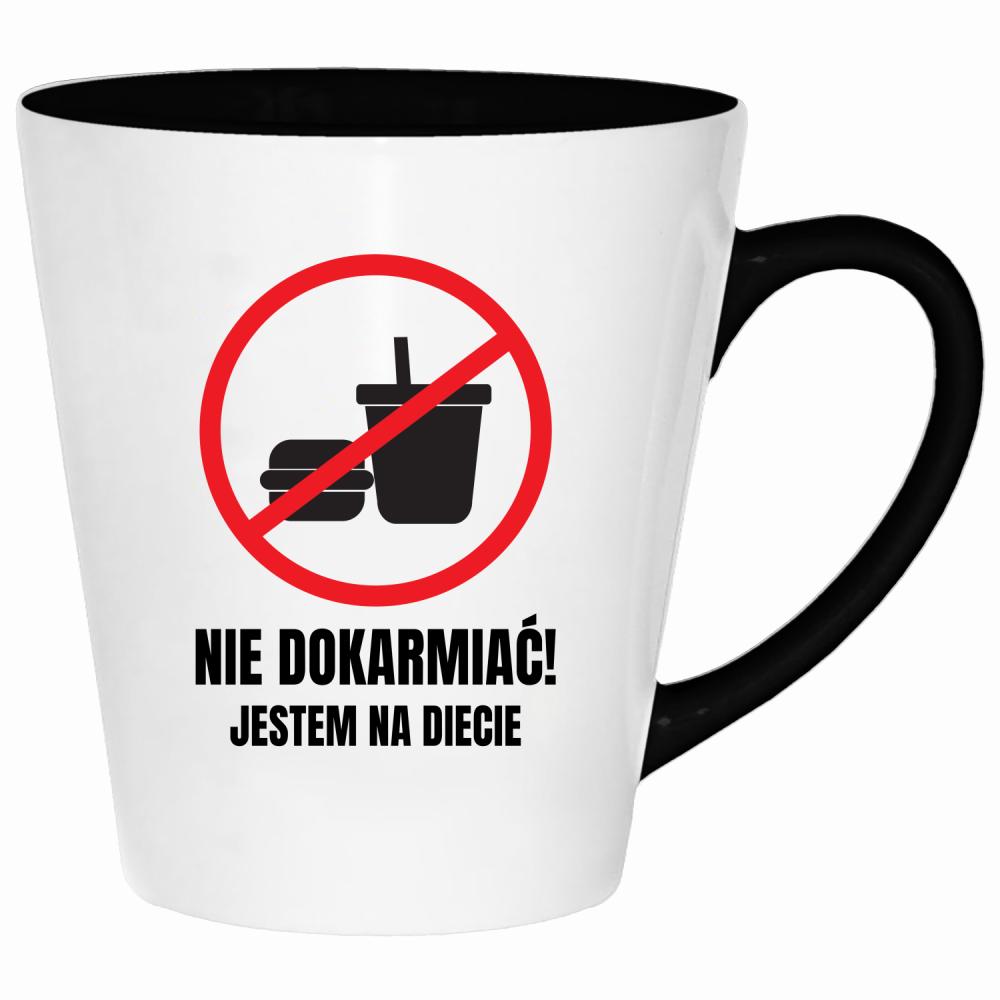 Nie dokarmiać, jestem na diecie kubek latte kolor miętowo zielony