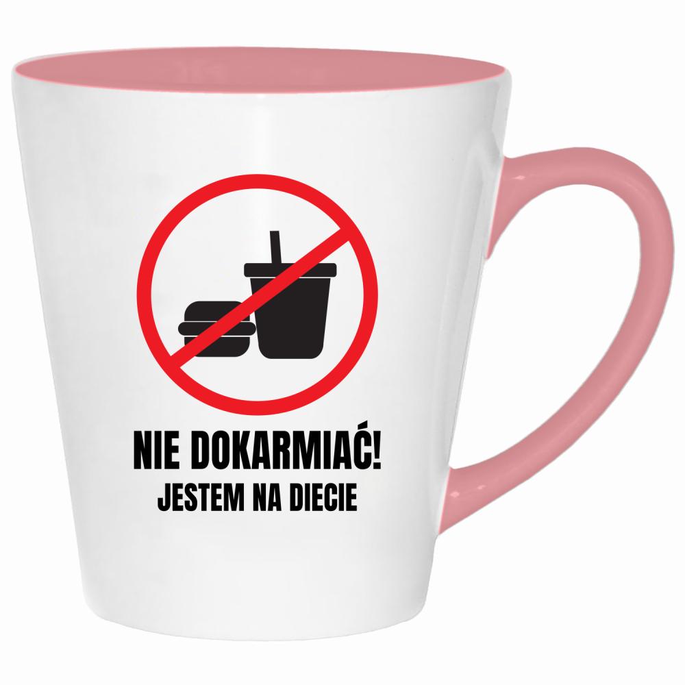 Nie dokarmiać, jestem na diecie kubek latte kolor pink
