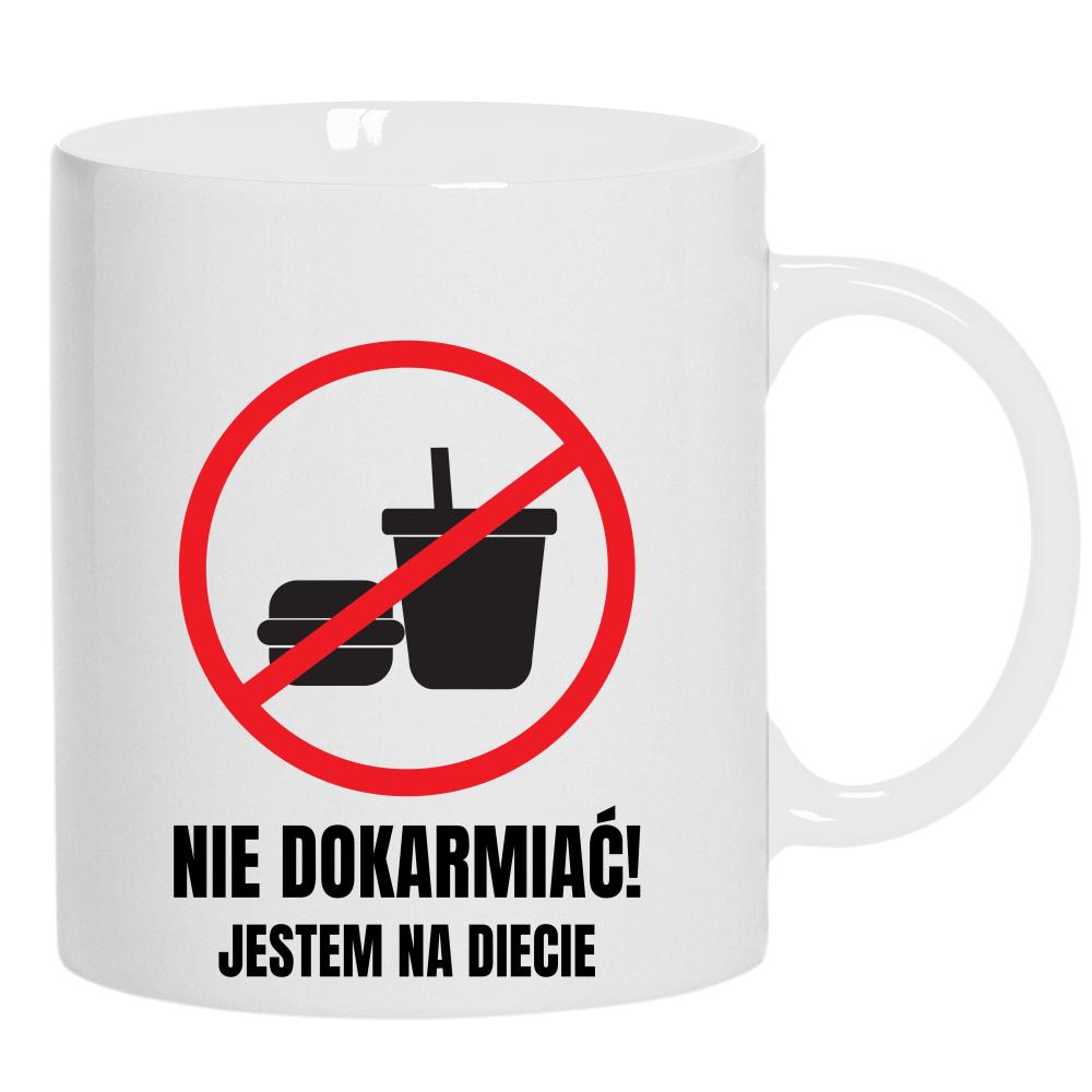 Nie dokarmiać, jestem na diecie kubek ucho kolor kolor biały