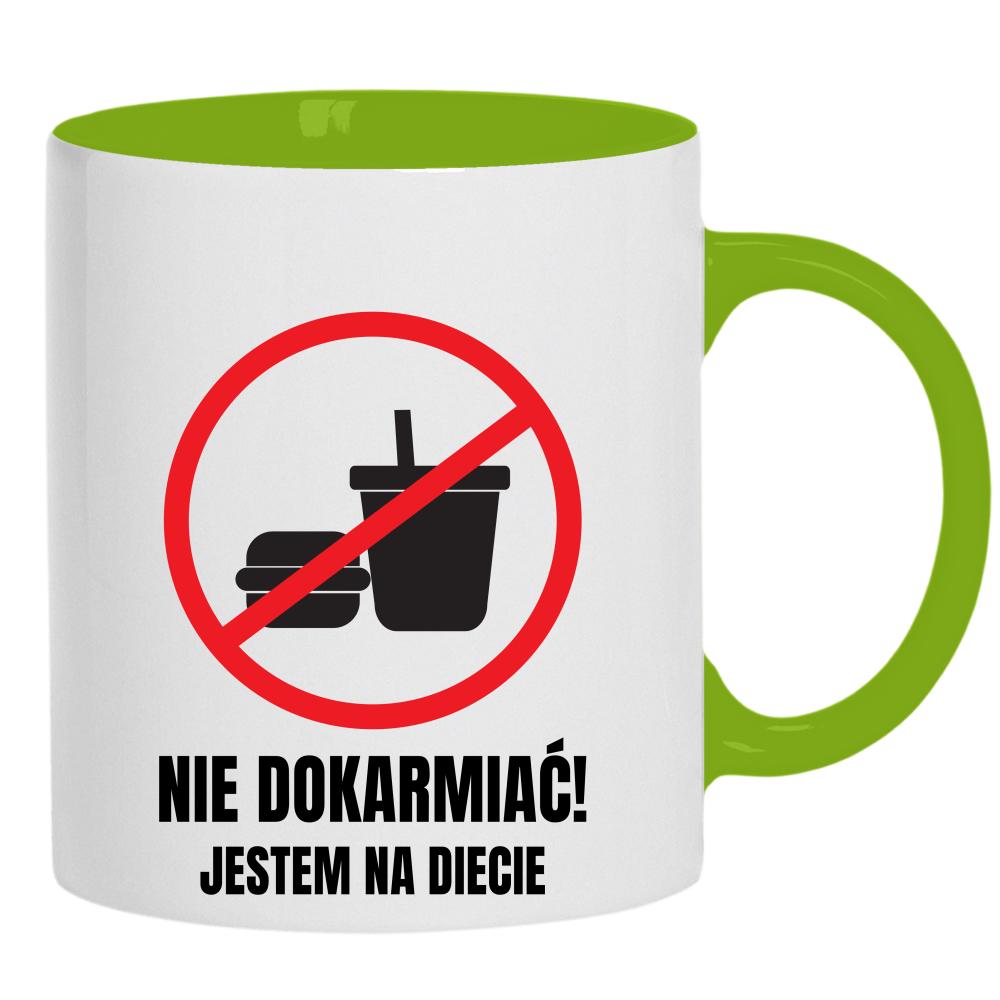 Nie dokarmiać, jestem na diecie kubek ucho kolor kolor zielony