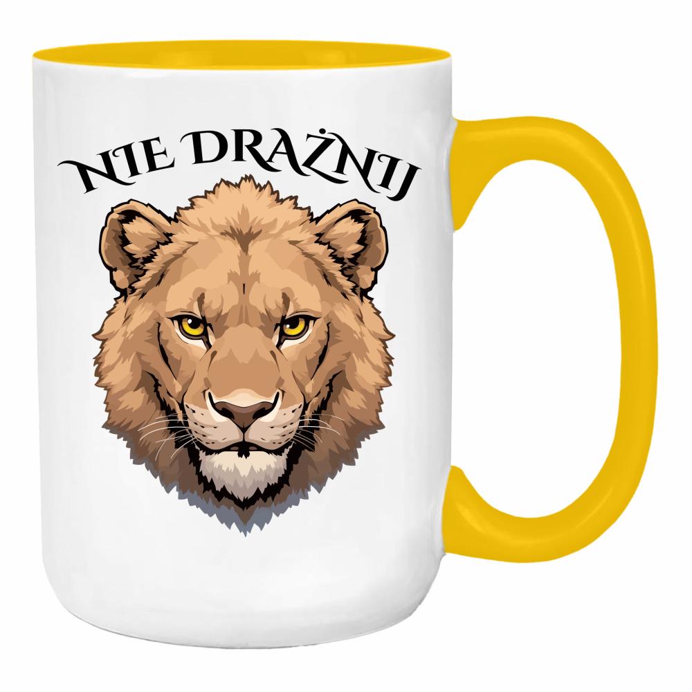 Nie drażnij duży kubek ucho kolor kolor żółty