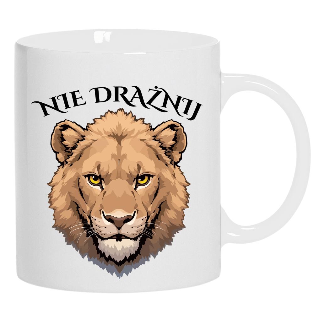 Nie drażnij kubek ucho kolor kolor biały