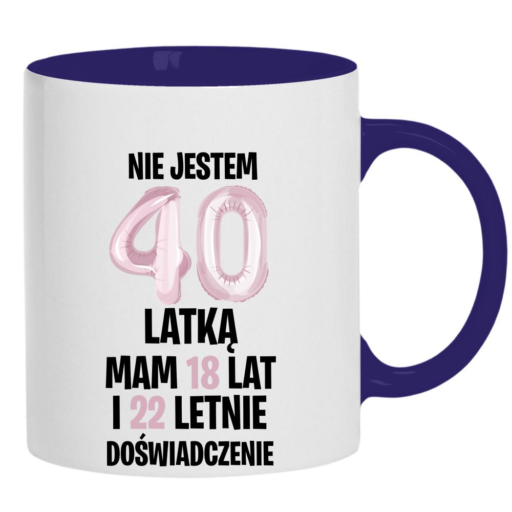 Nie jestem 40-latką mam 18 lat kubek ucho kolor kolor navy